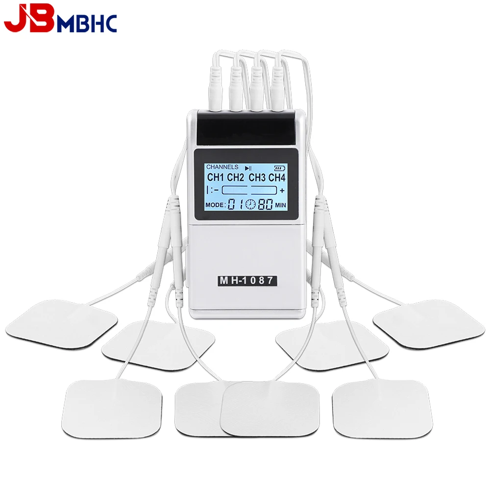 15-Mode 4 Output Channel PMS Eletric Professional Muscle Stimulation Physiotherapy Tens Electrodes Machines Body Massager Pads