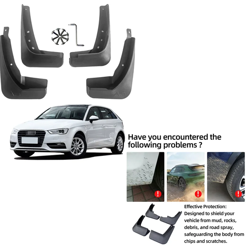 For Audi A3 Hatchback 3 Mud Flaps Splash Guards Mudguards 4pcs 2013-2016 Not for Audi S3 A3 Sline Sport Edition