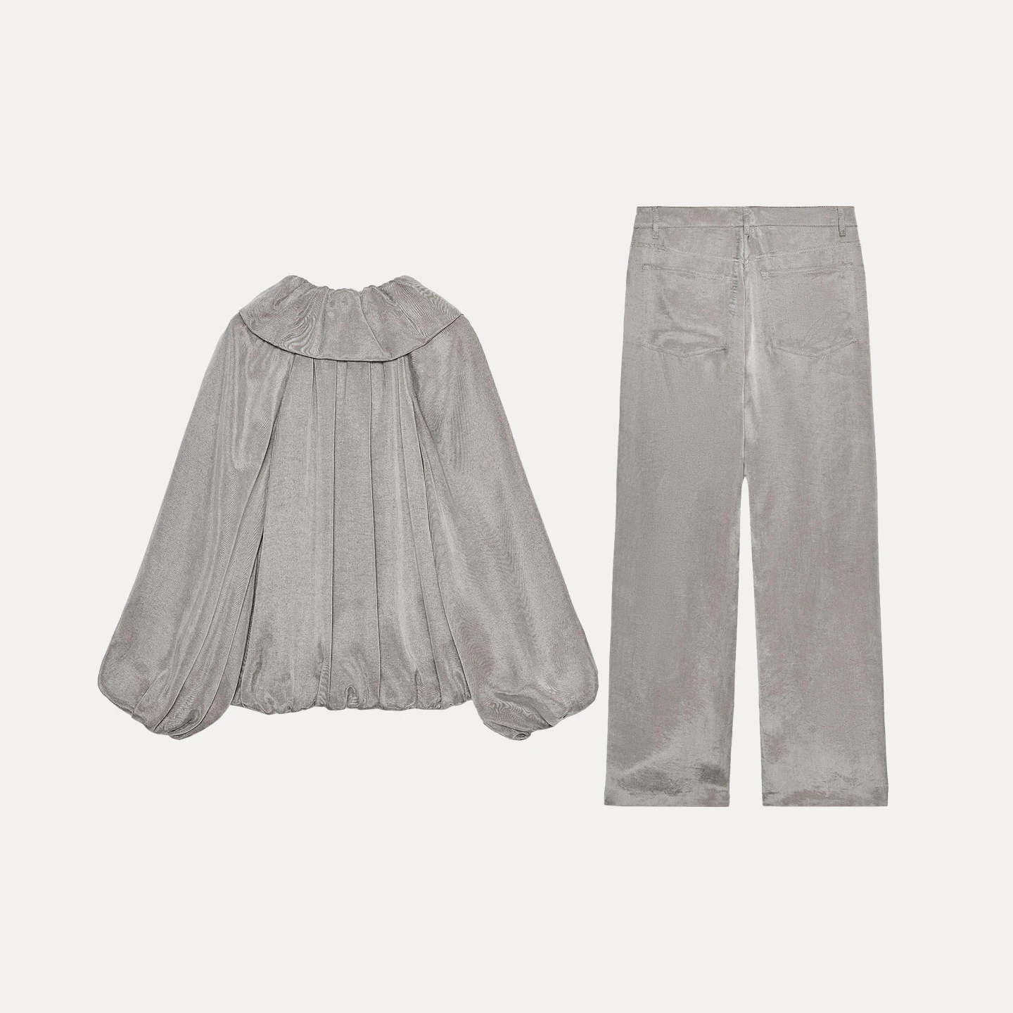 ชุดเสื้อโค้ทและกางเกงขายาว Sweet Sle Jaet สำหรับผู้หญิง ฤดูใบไม้ร่วง 2025 กางเกงทรงหลวม สไตล์ยุโรป แฟชั่นสี่ฤดู ชุดสำหรับผู้หญิง