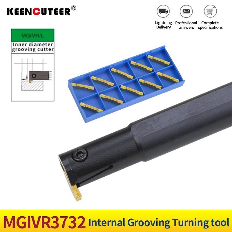 1PC MGIVR3732-2 MGIVR3732-3 Grooving Tool Holder MGMN Carbide Insert MGIVR Straight Shank Internal Turning Tool Lathe Bar