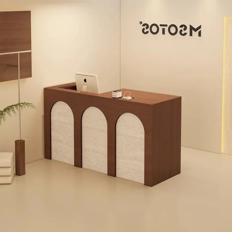 Clothing store cashier, vintage style light luxury women's clothing store, bar counter, nail salon small counter, front desk