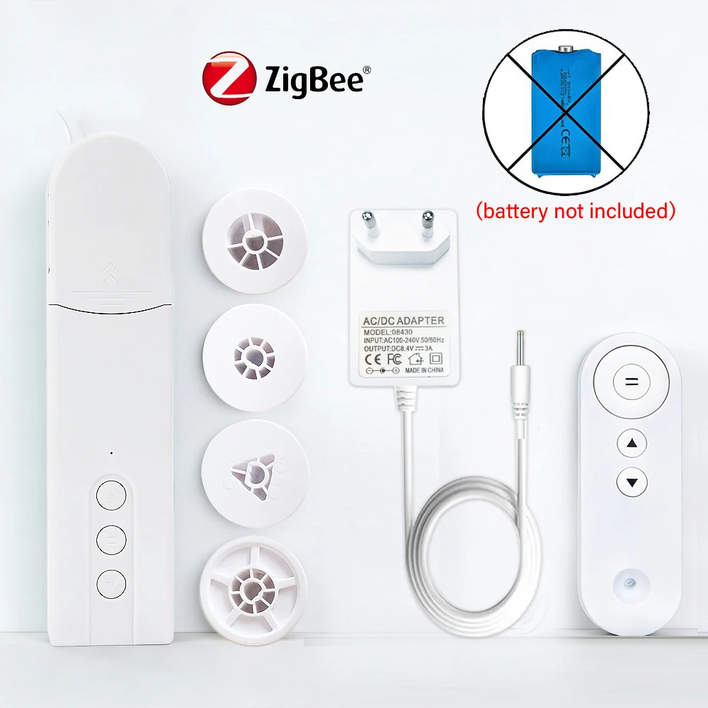 Tuya Wifi/Zigbee slimme elektrische gordijn- en jaloezieën motor met RF-afstandsbediening, APP-bediening, Alexa, Google Assistent en Alice
