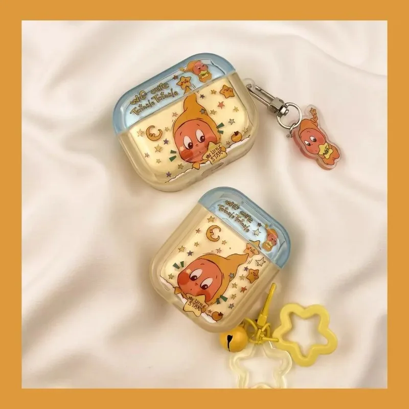 

new Cute Cartoon crystal kawaii Twinkle twinkl Stari Earphone Case For AirPods4 AirPods1 AirPods pro2 AirPods3 with pendant