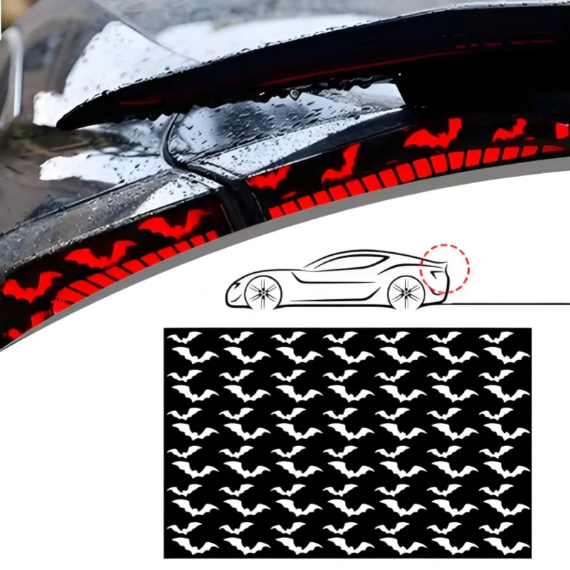 

New Bat Car Taillights Headlights Light Stickers Sports Modification Film Protective Film Decorative Sticker by 18.89*11.8inches