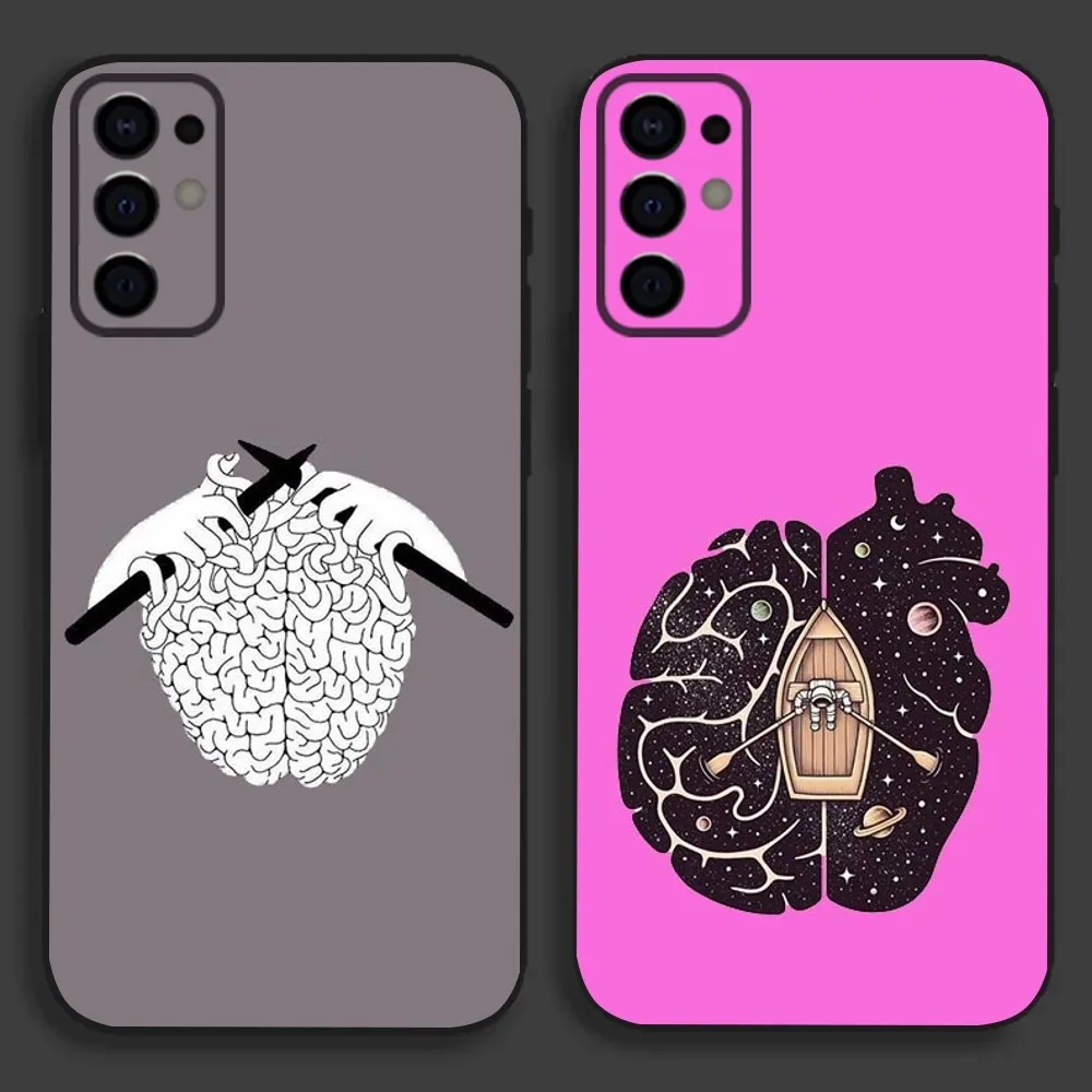 Anatomy Brain Art Phone Case For Samsung S24,S21,S22,S23,S30,Ultra,S20,Plus,Fe,Lite,Note,10,9,5G Black Soft Cover