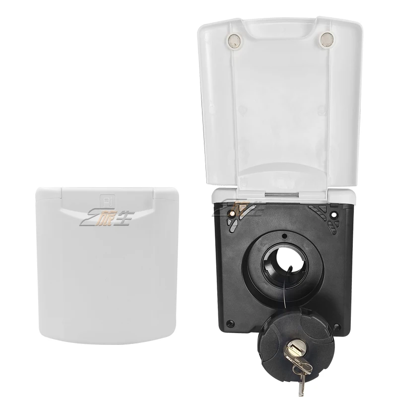 RV gravity refueling port square oil injection port bed car oil inlet with lid with lock refueling RV modification