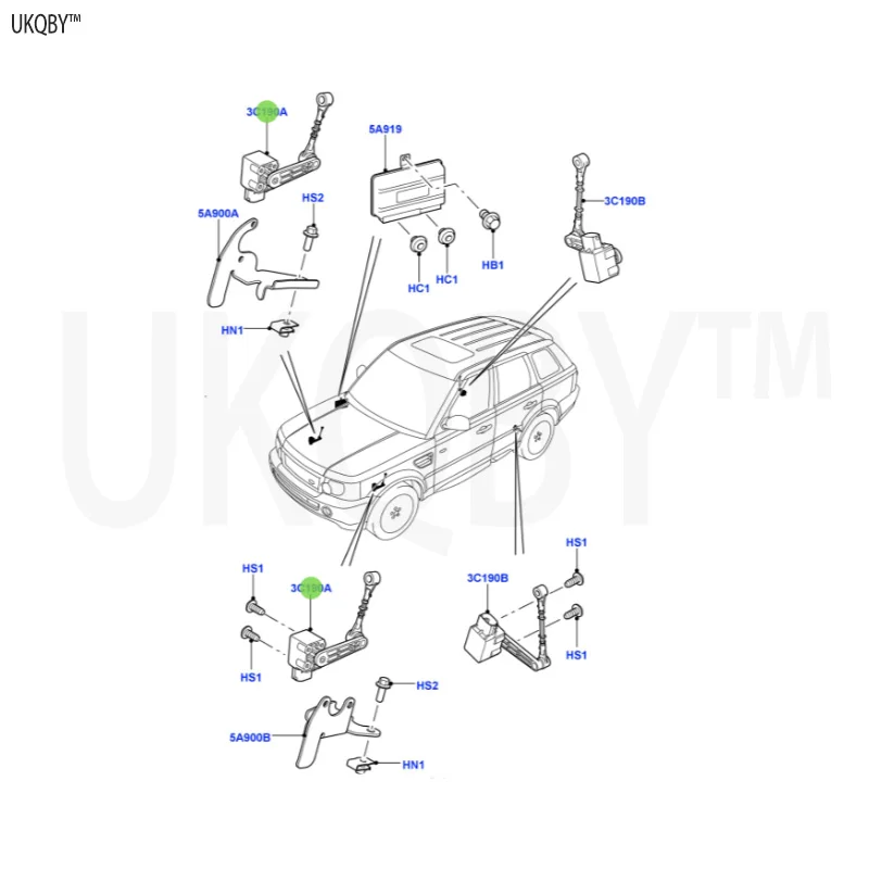 La nd Ro v e r Sp o rt Ra ng e Ro ve r 2010-2013 LR023649 Sensor Assembly