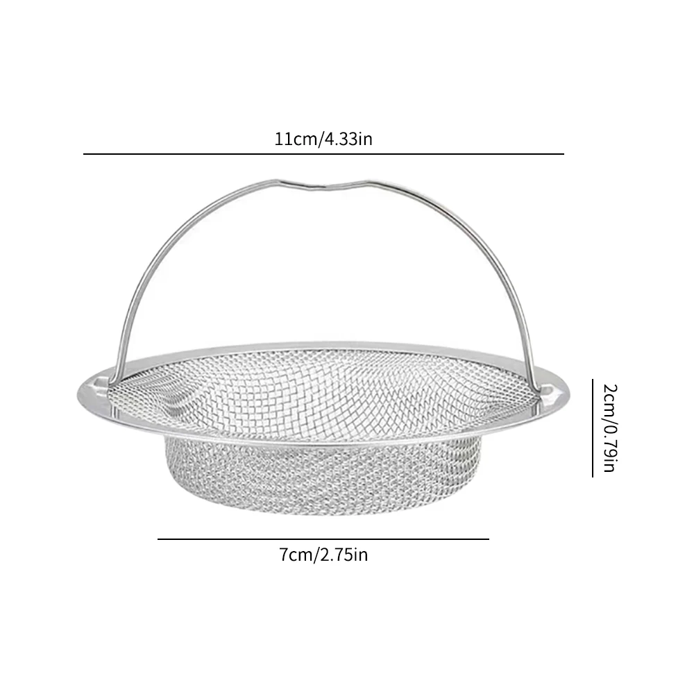 1PC 스테인레스 스틸 주방 싱크 스트레이너 하수구 욕실 샤워 헤어 필터 바구니 안티 블로킹 청소 가제트 주방 도구