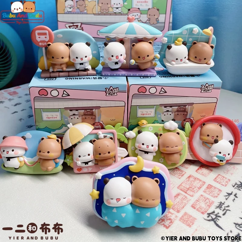 

Official Original Panda Bubu And Yier Fridge Magnet Blind Box Toys , Cute Bubu And Dudu Cartoon Model Surprise Blind Box Gift