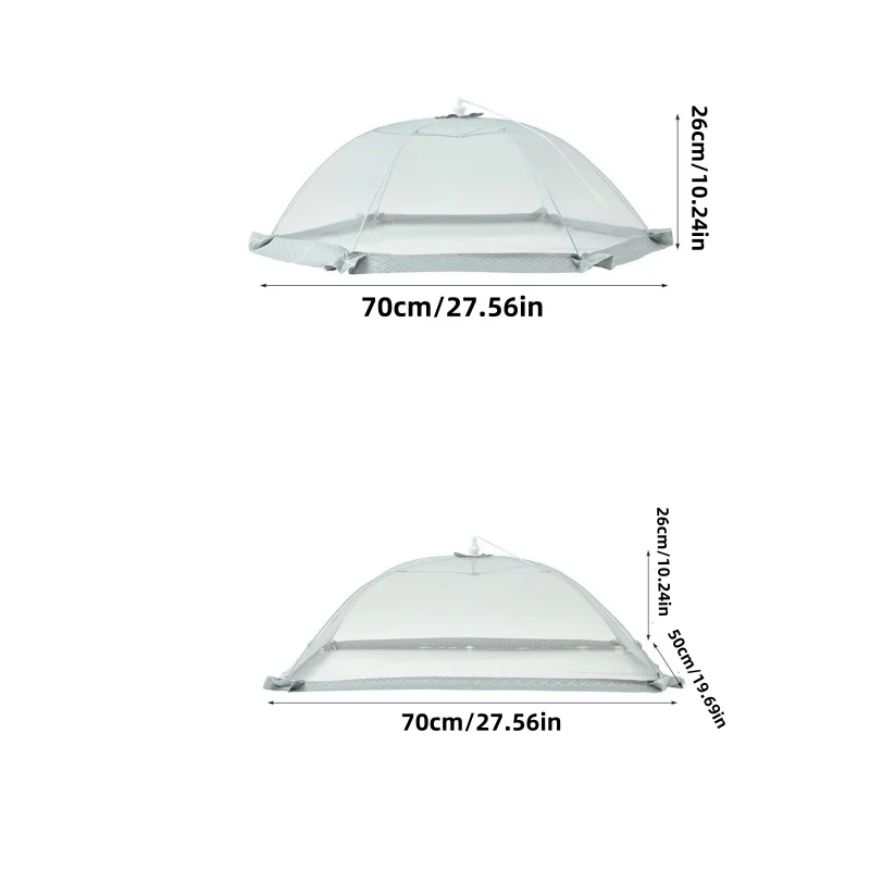 2Pcs/Net Mesh Dining Table Cover Dustproof Cover Food Cover Foldable Portable Household Cover