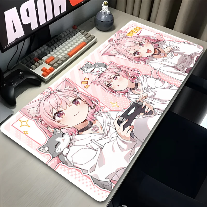 Mouse Pad anti-slip Durable Desk Mat Offices PC Accessories Keyboard Pad Laptop Cat Ears Anime Girl Mouse Mat Tapis De Bureau