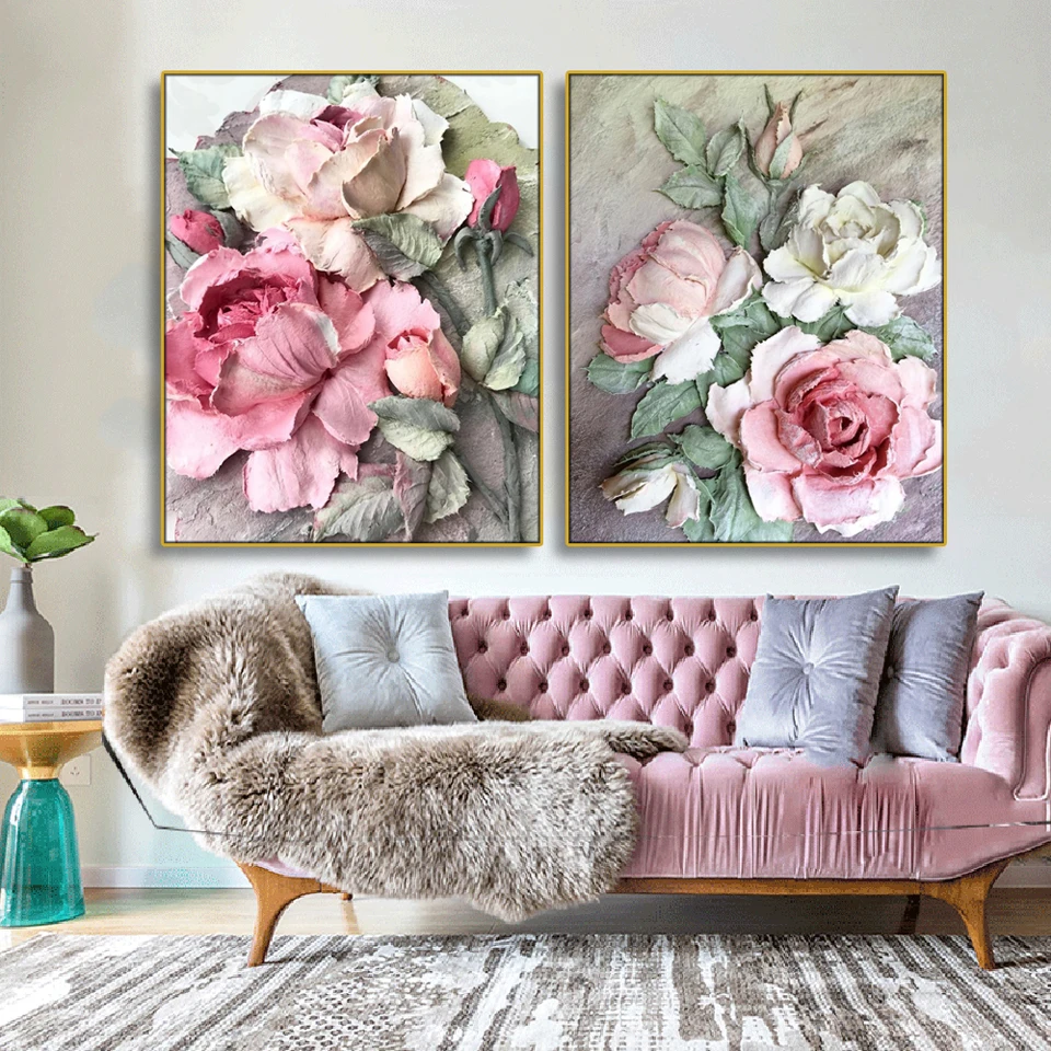 Rose Peony DIY 5D Diamond Painting Flowers Full Diamond Mosaic Art Rhinestone Cross stitch Kits Diamond Embroidery Home Decor