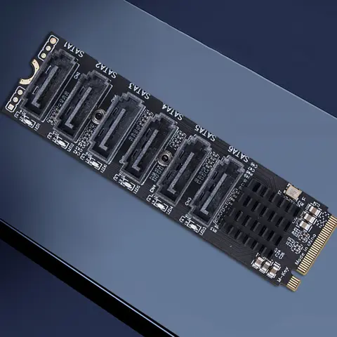 M.2 MKEY PCI-E Expansion Card M.2 To SATA 3.0 Adapter Card NVME To SATA Converter 6Gpbs SATA3.0 Adapter Support PM Function