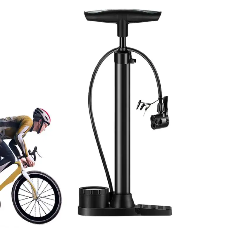 Portable Tire High Pressure Inflator Bicycle Balloon Pump  with Digital Gauge Floor Air Pump Bike Accesories Cycling Supplies