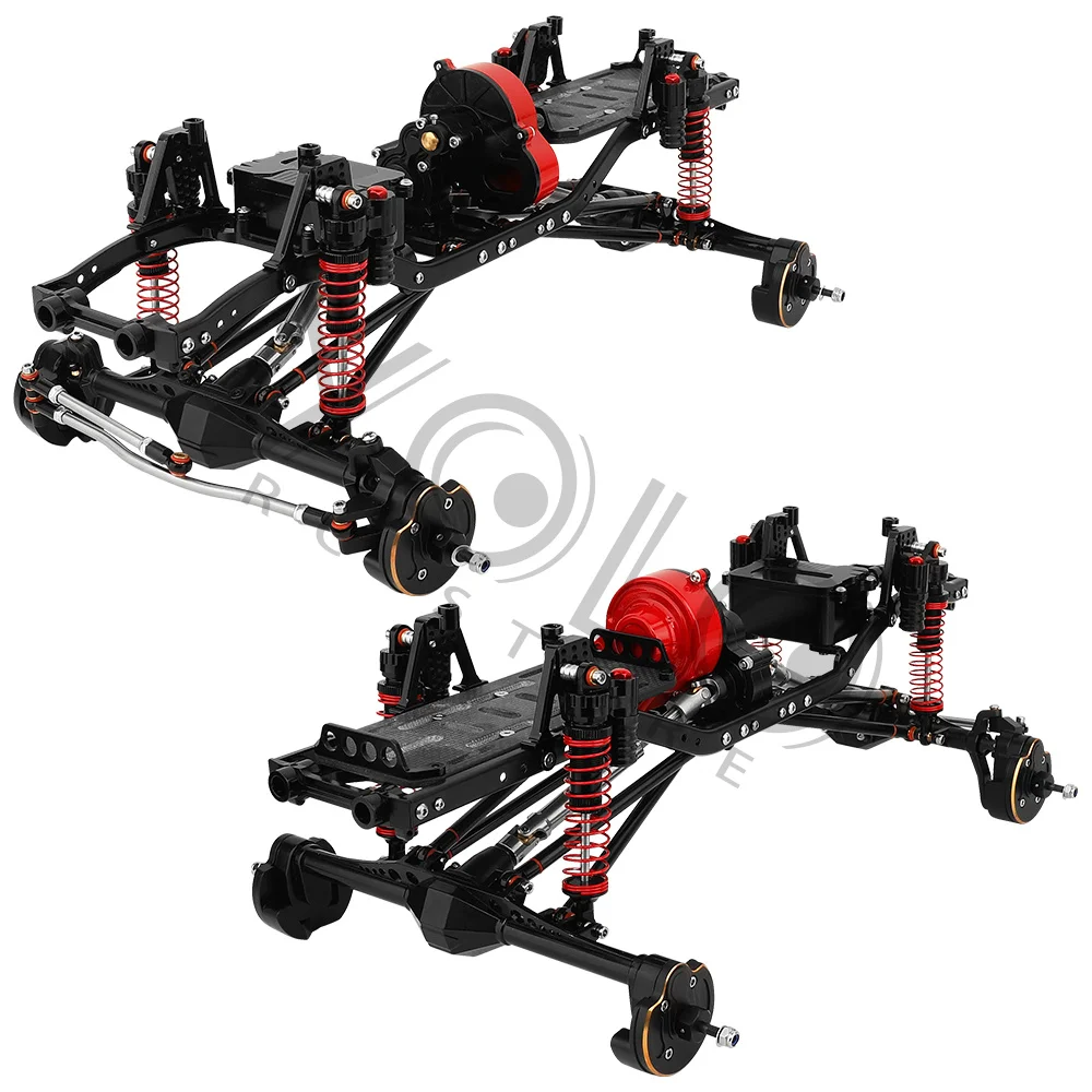 DIY 1/10 Capra 4x4 Complete Chassis with Portal Axles & Brass Counterweight RC Crawler Upgrade Frame Heavy Duty Full Kit