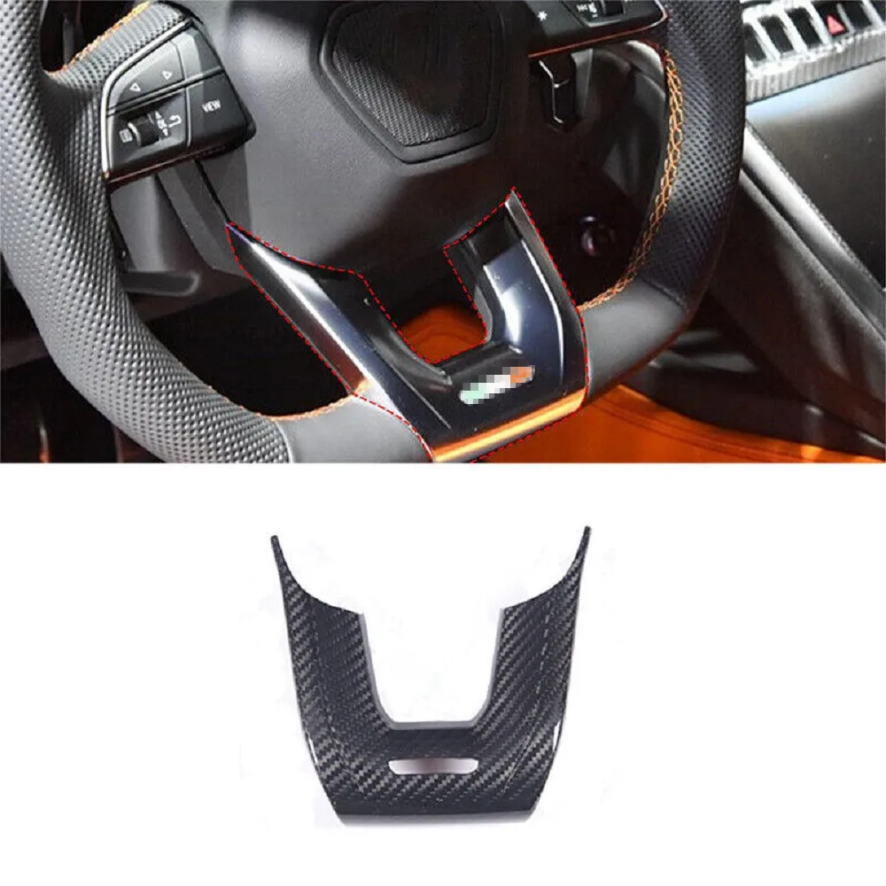 

Real Dry Carbon Fiber Steering Wheel U-shaped Cover Trim Car Styling Accessories For Lamborghini URUS 2018-2022