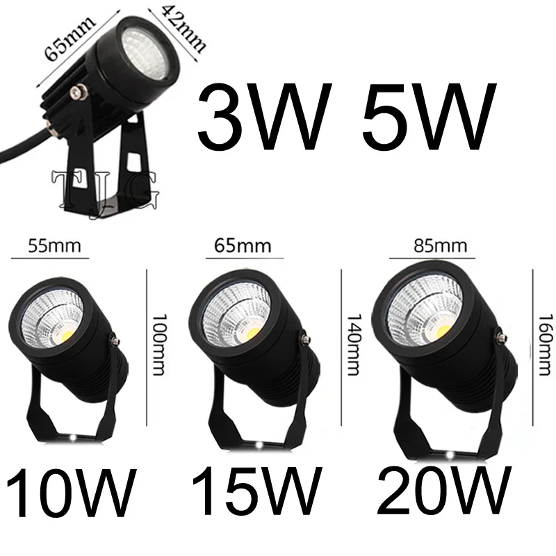 3W 5W 10W 15W 20W Outdoor LED COB Garden Lawn Lamp Light LED Light Path Landscape Waterproof IP65 Spot Bulbs AC110V 220V DC12V