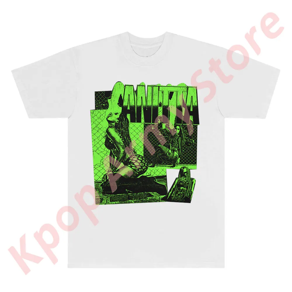 Anitta Green Collage T-shirts Funk Generation Tour Merch Tee Summer Unisex Fashion Casual Crewneck Short Sleeve