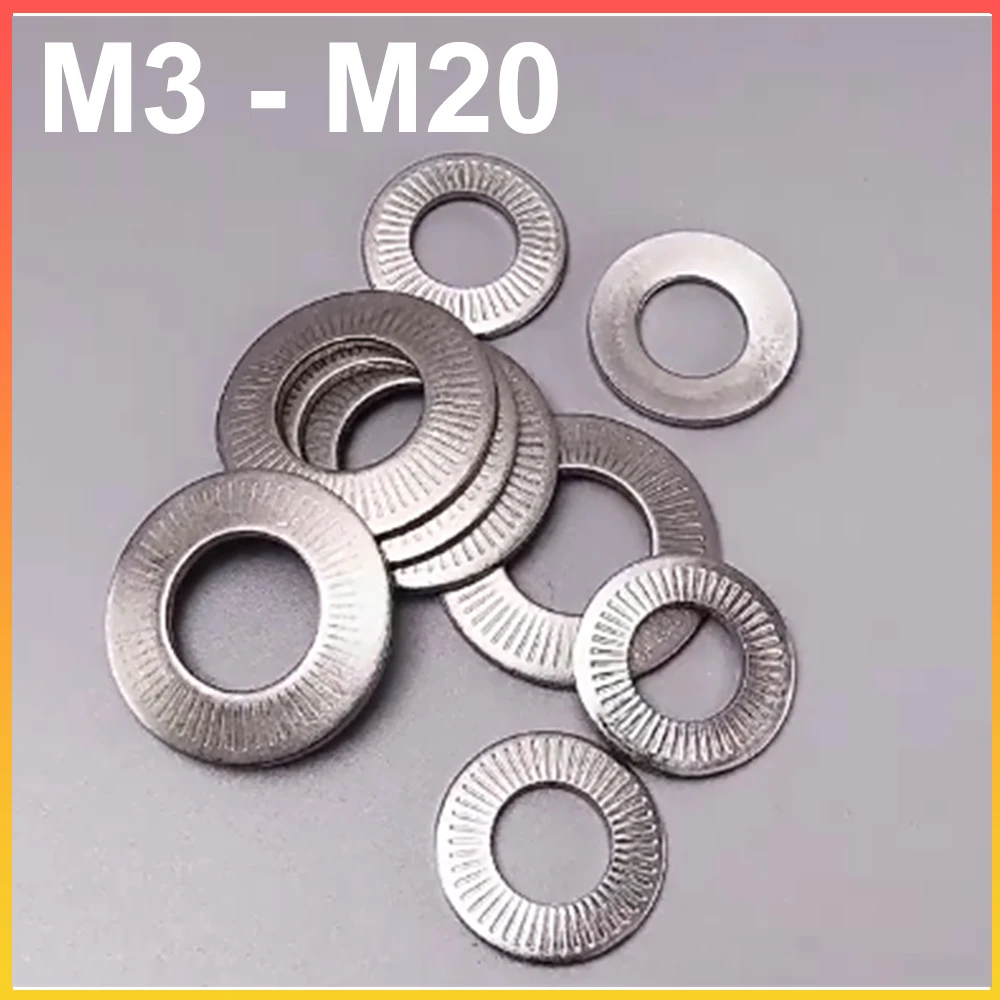 304 SS Belleville Spring Washers M3~M20 Disc Spring Gaskets Bolts Nuts Machinery Hardware Fasteners