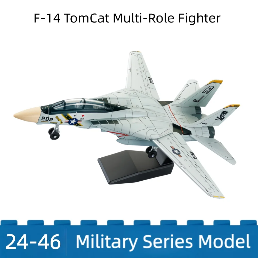 Bloques de construcción creativos de la serie militar 1/72, F-14 Tomcat, modelo de caza multiusos basado en portaaviones, juguetes para niños, regalos de Navidad