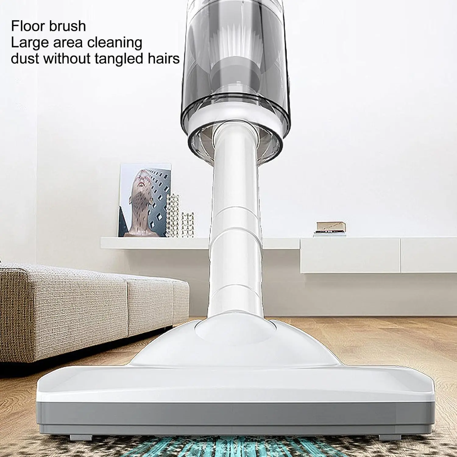 Household Vacuum Floor Attachment Brush, Low Noise Design, Large Area Hardwood Tile Cleaning Head