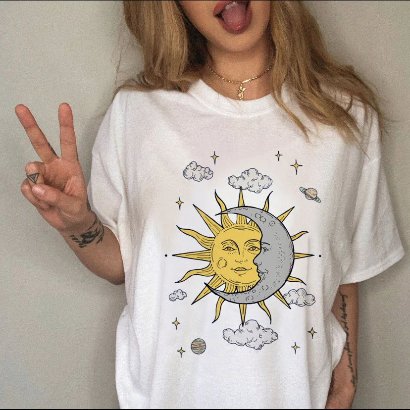 Harajuku Clothes Witch Shirt Casual 90s Summer Tee Fashion Women Clothing Print Tshirt Female Top Short Sleeve Graphic T-shirt