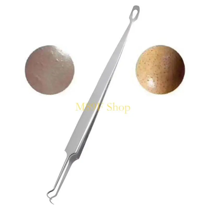 M89F สแตนเลสสตีลปลายสองส่วนโค้งมัดหัวดำแหนบแหนบเข็มสิวสิว Comedone BLEMISH EXTRACTOR TOOL