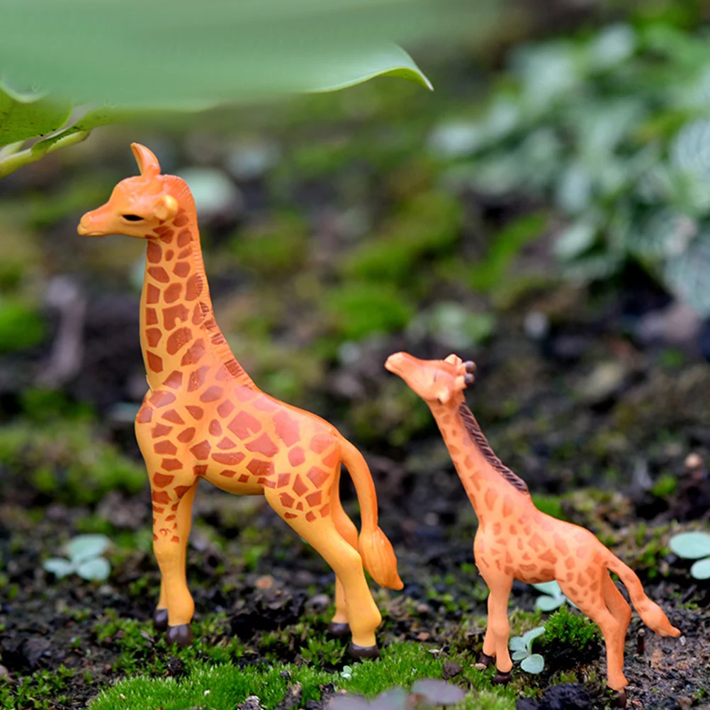 

2pcs Resin Figurines Mini Animal Decor For Garden Miniature Ornaments Lawn Balcony Yard Outdoor Miniature Ornaments