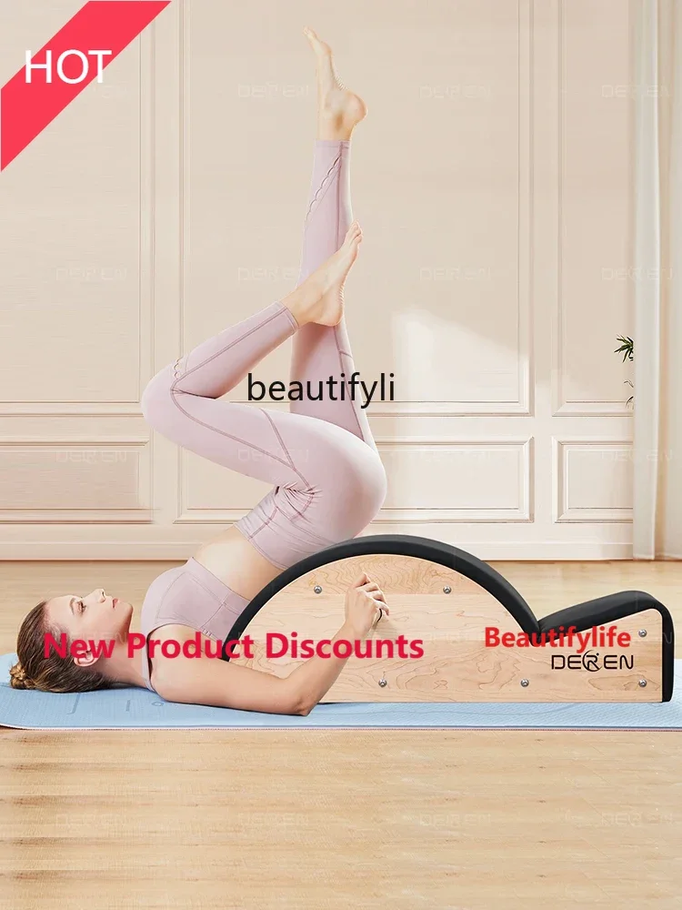A49 Pilates Chiropractic Scoliosis Lumbar, Yoga Wooden Extension Waist Workout