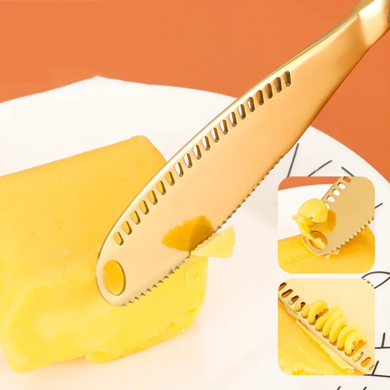

1Pc Multifunction Stainless Steel Butter Knife Hole Cheese Dessert Cutlery Toast Wipe Cream Bread Cutter Tableware Kitchen Tools