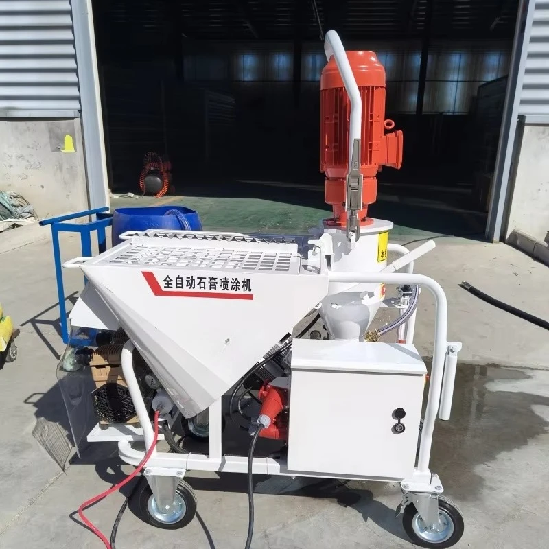 Gypsum Sprayer Cement Mortar Plastering Equipment 115L Hopper 30L/min for Skim Coat Mortar Wall Finishing Project Customized