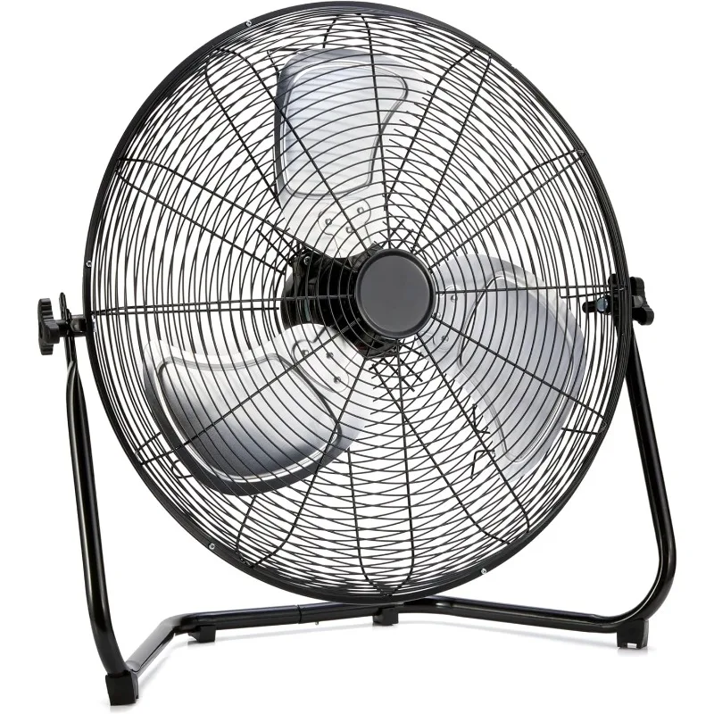 

20" High Velocity Industrial Floor Fan, 3 Speeds, Metal Construction and Aluminum Blades, 125W, 9.45"D x 23.43"W x 23.82"H