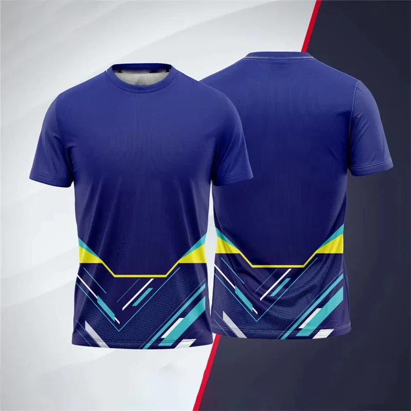 Einfache Sport-Tennisuniformen Sommermode Schnelltrocknend 3D-Druck Übergröße Kurzarm-T-Shirt Lässiger Rundhalsausschnitt Atmungsaktive Unisex-T-Shirts – Detail 6