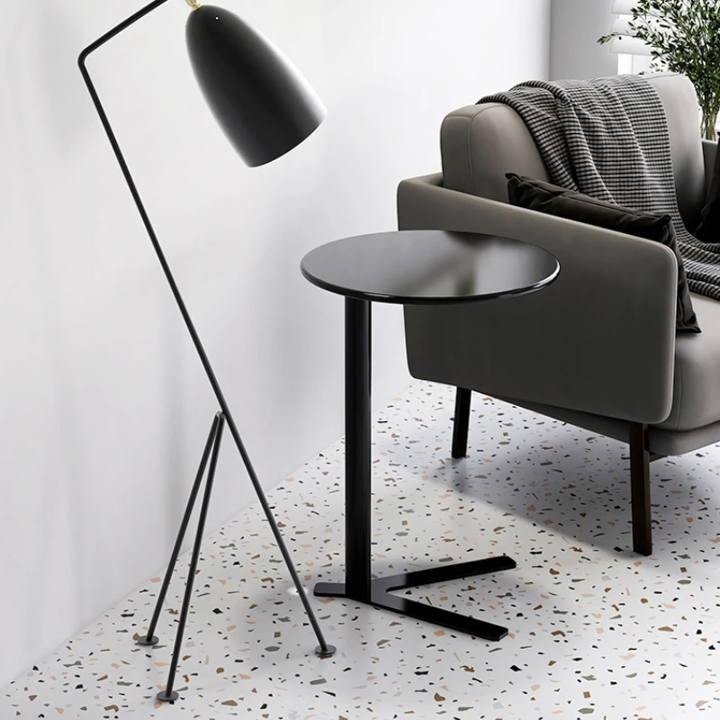 Iron Side Table Minimalist Bedside End Tables Compact Coffee Table for Living Room Balcony Retro