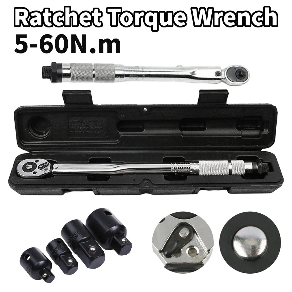 5-210N.m Torque Wrench 1/2\'\' 3/8\'\' 1/4\'\' Square Drive Preset Bicycle Torques Key Two-way Ratchet Car Bike Automotive Hand Tools