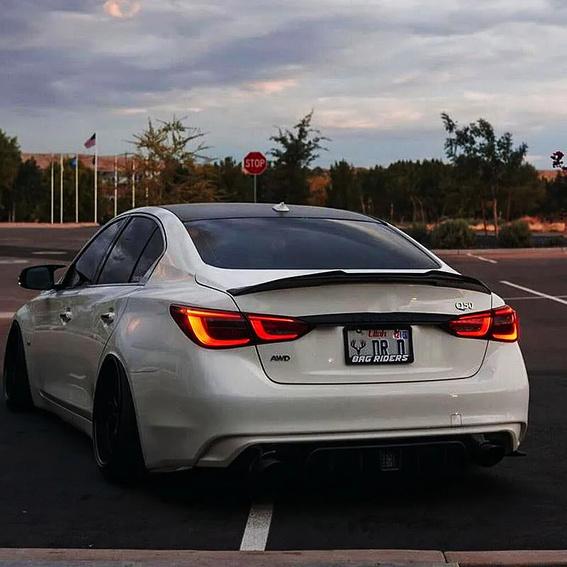 Rear Trunk Lid Boot Car Tuning Wings Spoiler For 2014 15 16 17 18 19 20 21 Infiniti Q50 PSM Style Exterior Tuning Accessories