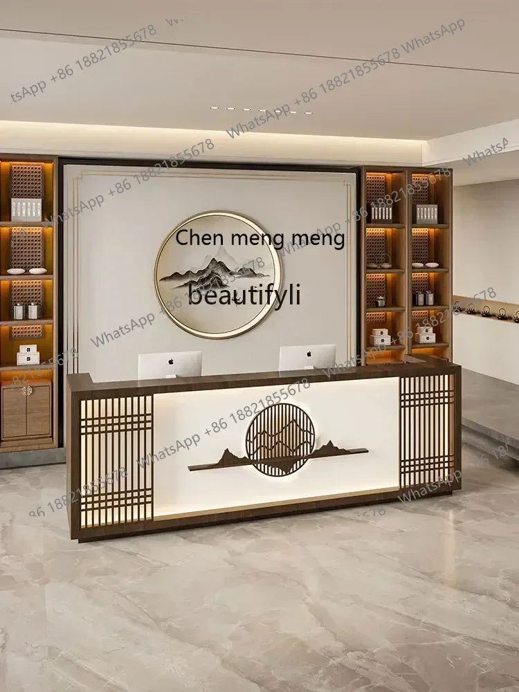 Y183FF cqyNew Chinese Style Reception Counter Cashier Ear Cleaning Foot Massage Store Reception Pavilion of Regimen Service Retr