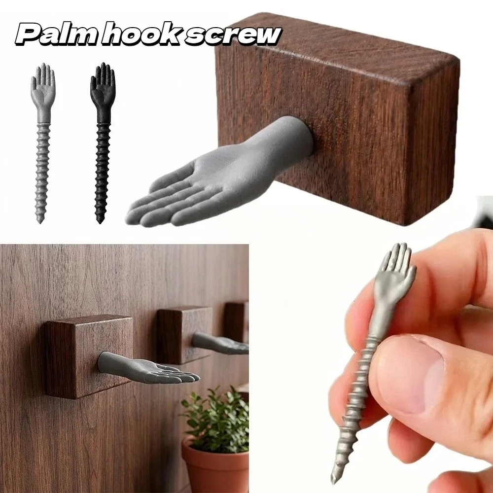 3D Printed Hand Shape Screw Hook Realistic Multipurpose Wall Mount Key Holder Novelty Creative Key Holder Hook Entryway