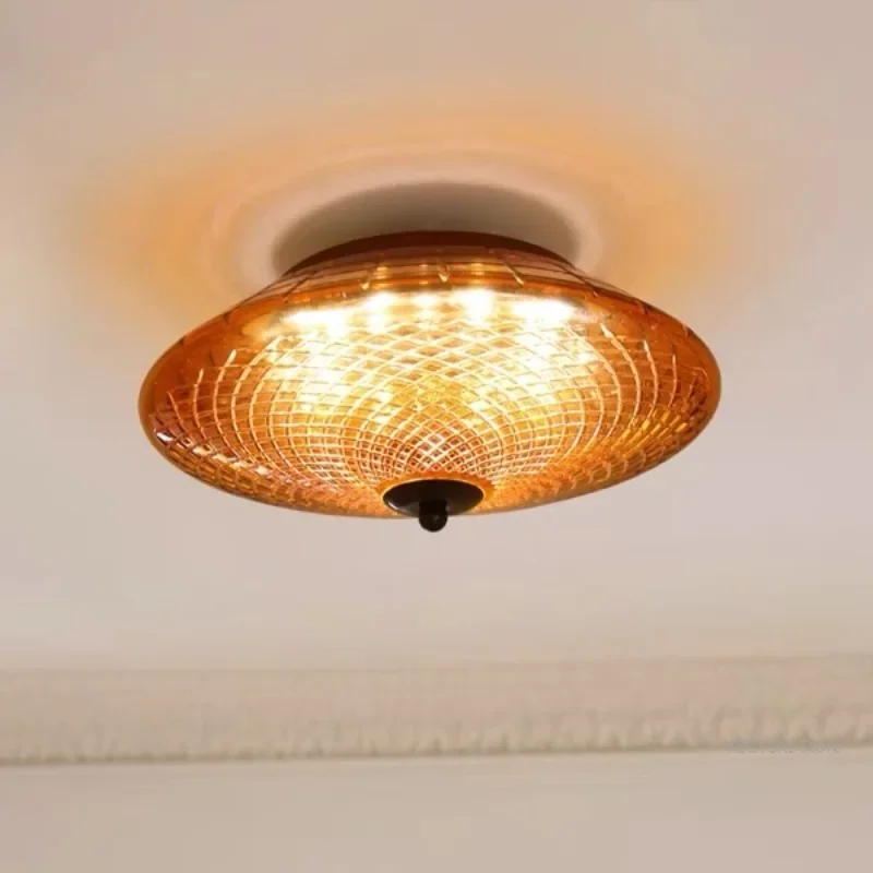 

GHJUYIOL Retro hallway ceiling light French vintage entrance foyer light luxury dressing room balcony lighting