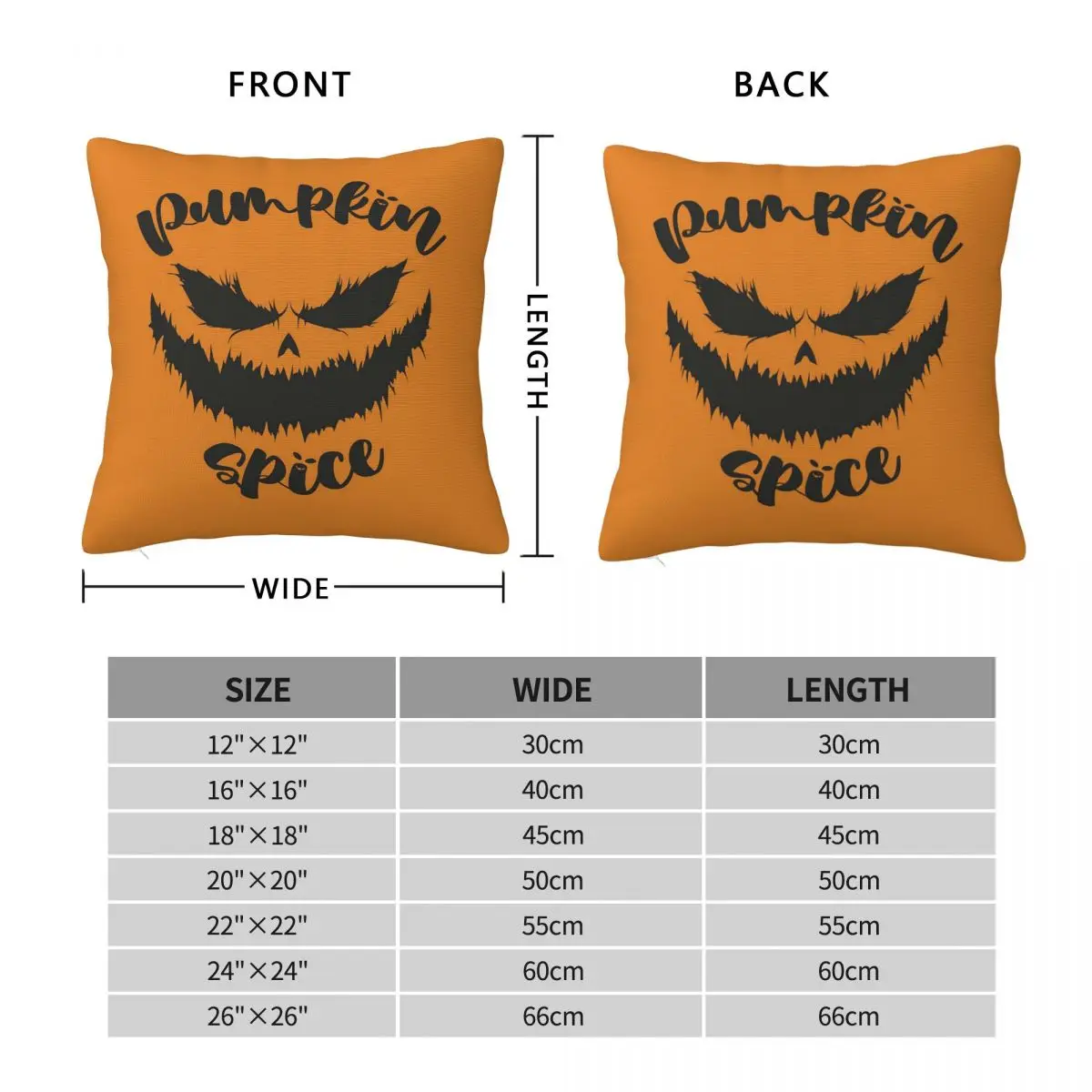 Pumpkin Spice Season Carved Halloween Pillowcase Cushion Comfort Throw Pillow Sofa Decorative Cushions Used for Home Living Room