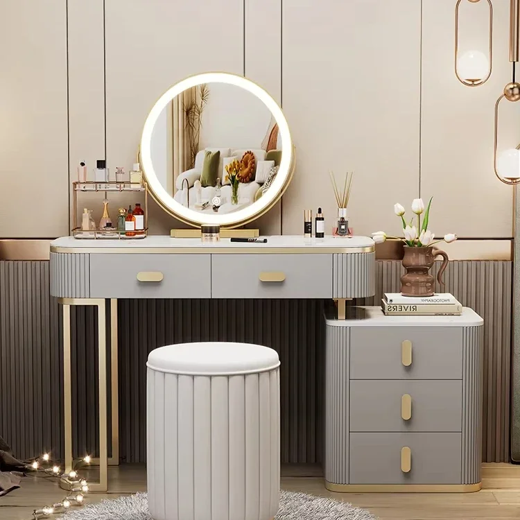 

-Легкий роскошный туалетный столик из каменной плиты, современный простой туалетный столик для спальни