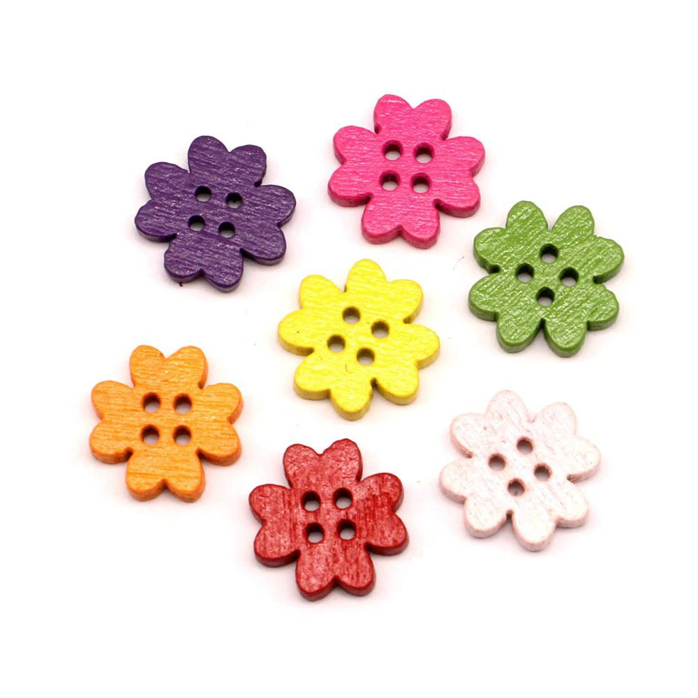 50pcs 15x15mm Buttons Clothing Accessories Pendants For Jewelry Making Handmade Kids Jewelry Trendy Colorful