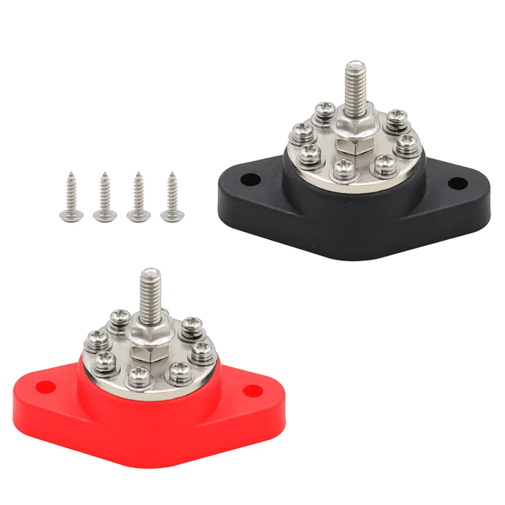 

1 Pair M8 Red and Black Wiring Post Terminal Block 8-Way Terminal Block For Caravan Yacht Modification Wiring Studs