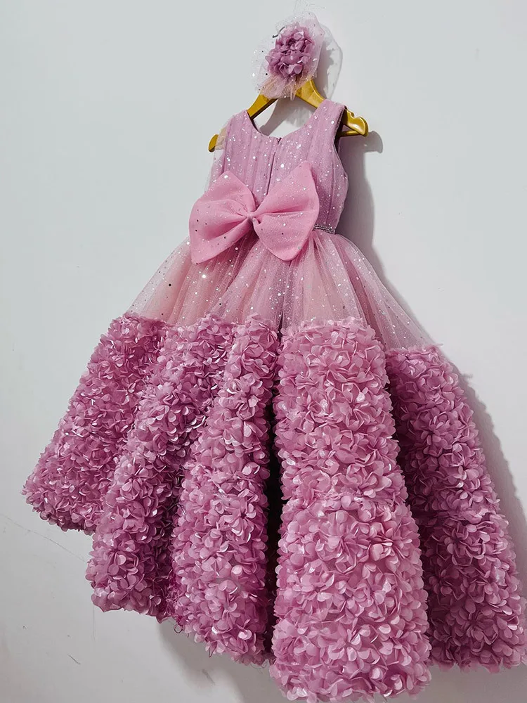 Princess DressGirls' Sequin Princess Dress Children's Rose Fairy Dress2025New Western Style