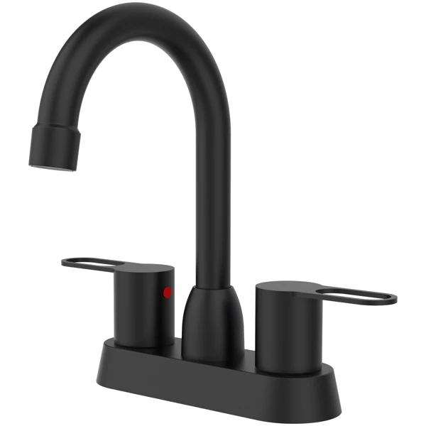 Double Handle Bathroom Sink Faucet Matte Black Hot and Cold Adjustable 360 ° Rotating Faucet for Household Bathroom Kitchen