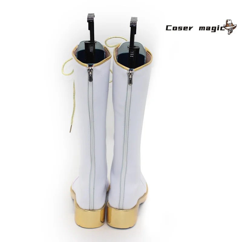 KPop Demon Hunters Rumi-zapatos de Cosplay, uniforme de escenario blanco, Festival de Huntrix, fiesta de Halloween para mujeres y niñas