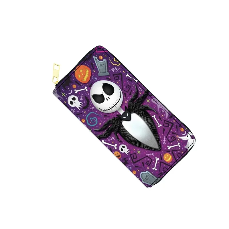 Disney Skeleton Jack Wallets Women The Nightmare Before Christmas Female Purse Girl Zipper Coin Wallet for Halloween Gift