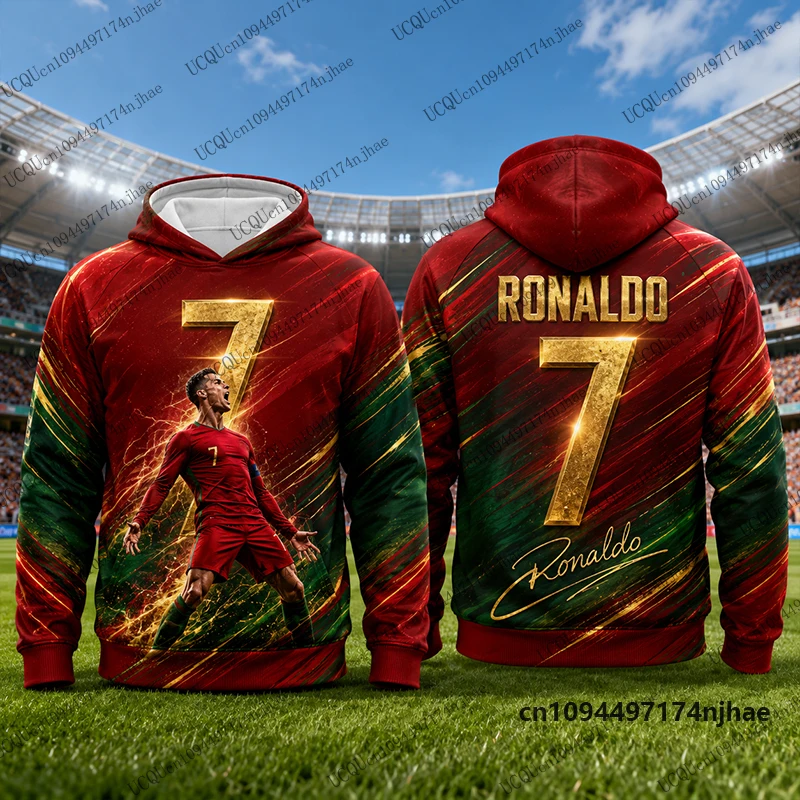 2026 Neuer Spezial-Ronaldo # 7 bedruckte Hoodies für Herren, Herbst, Langarm-Sweatshirt, lässiger Fußball-Pullover, Sport-Oberteile für Kinder/Erwachsene – Detail 5