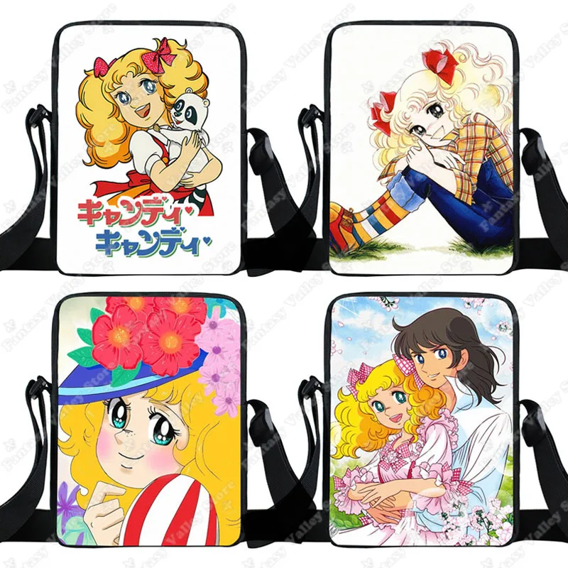 Candy Candy Anime Crossbody Bags 90s Vintage Cartoon Women Handbag Shoulder Bag Portable Storage Bag Book Bags Cute Clutch Gift