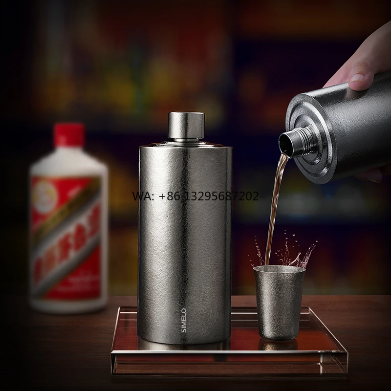 

Подарочный набор флаго из чистого титана SIMELO, портативная бутылка вина, горшок для ликера, высококачественные титановые чашки, подарочная коробка премиум-класса, праздничный подарок